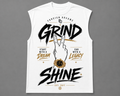 Foreign Dreams "Grind To Shine" Cut-Off Sleeve T-Shirt – White